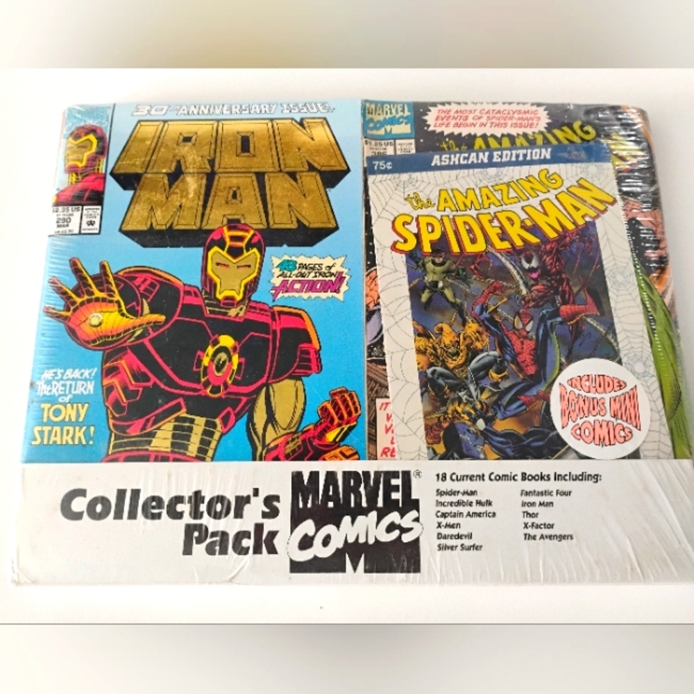 Mint Condition NWT MARVEL COMICS. IRON MAN #290, SPIDER-MAN #386, + Collectors